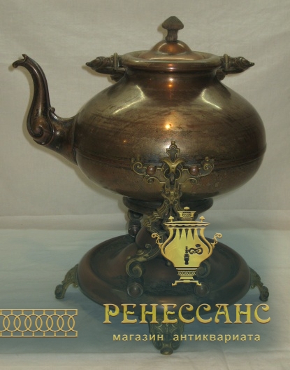 Бульотка старинная из меди, на 3 литра, Россия 19 век №3735