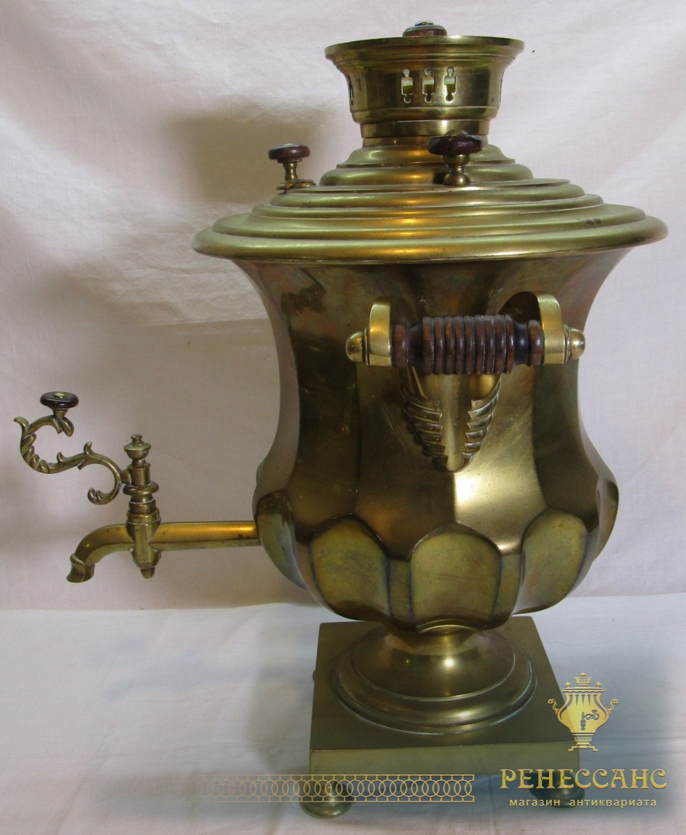 Самовар старинный «ваза» на 4 л «Маликов» Россия 19 век №1565