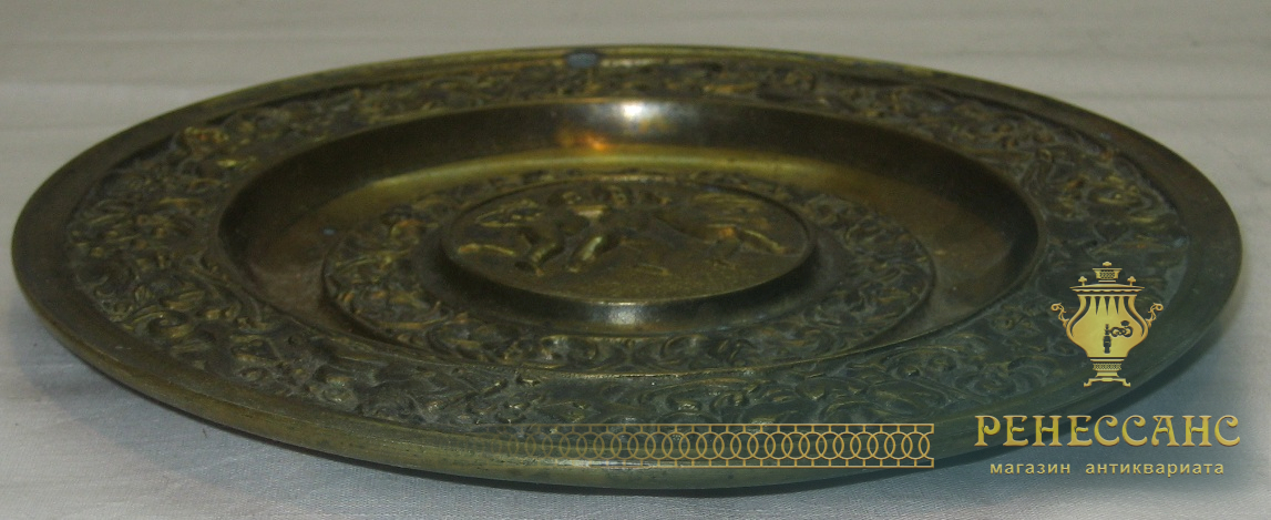 Тарелка бронзовая, пепельница «Ангелы Путти», панно настенное, 19 век №1832