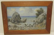 Картина старинная «Пейзаж. Камни» холст, масло №5460