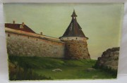 Картина «Карожная башня Псков» картон, масло, 1973 год №6219