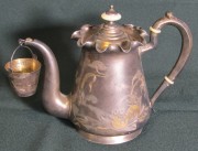 Заварочный чайник с ситечком, модерн, серебро 84 пр, 19 век №6890