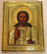 Икона старинная «Вседержитель» штихель, 19 век №7651