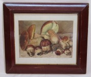 Картина старинная «Белые грибы» СССР №8173