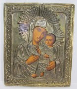 Икона старинная «Тихвинская Богородица» Россия 19-20 век №8364