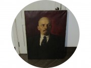 Картина, портрет "Ленин" Худ. Жеваго Холст, масло 75*100 см 1953 год №13191
