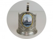 Подстаканник старинный "Аврора" Эмаль "ЛЭ" СССР №13338