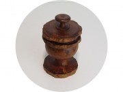 Шкатулка старинная, банка, солонка, чайница Карельская береза №14265
