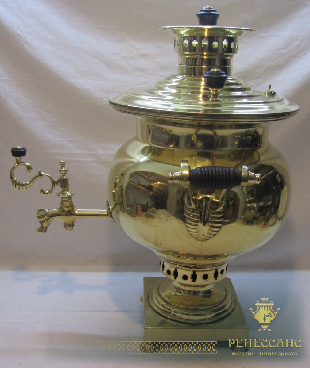 Самовар угольный старинный «ваза», на 8,5 л, большой, клеймо есть, Россия 19 век №1083