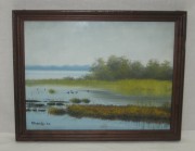 Картина «Озеро», картон, масло, 1994 год №3670