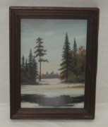 Картина «Зимний лес», масло, «Тенман Ю.Н.» 1991 год №3619