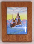Плакетка старинная «Храм Собор» финифть СССР №10372