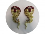 Парные старинные консоли, полочки Фарфор Кузнецов? Россия 19 век №13505