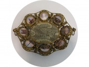 Визитница старинная с видами Франции Бронза 19-20 век №13515