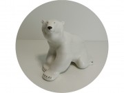 Статуэтка старинная, фигура "Белый медведь" Фарфор ЛФЗ Большой №13579