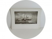 Литография старинная "Вид на Волге" Васильев №13549