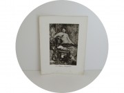 Литография старинная "Натурщица" Врубель №13554