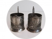 Подстаканник старинный "Кремль" Кольчугинский з-д Редкая ручка №13659