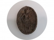 Пепельница старинная, лоток "Девушка" С сюрпризом Конфуз Бронза №13813