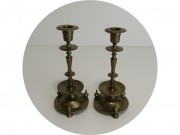 Парные старинные подсвечники Томпак "Бр Фроловы" Россия 19 век №13880